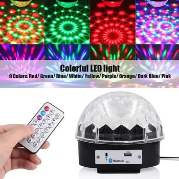 

Bluetooth 4.0 LED Music Light Wedding Supplies Laser Colorful LED Stage Light Crystal Magic Ball Light Projector Smart Portable