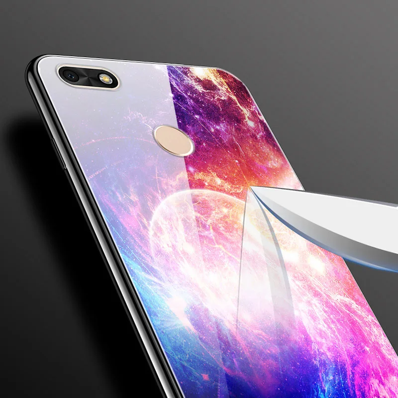 Для Huawei P9 Lite Mini чехол из закаленного стекла, планета космос, чехол из стекла для Huawei NOVA Lite, чехол Y6 Pro