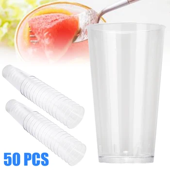 

50pcs 90ml 30z Mini Dessert Shooter Cup Cube Disposable Trapezoid Dish Tray Cake Sauce Pudding Cups Party Kitchen Accessories