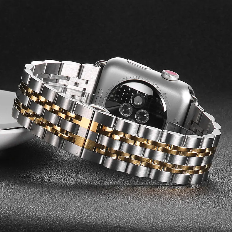 Ремешок из нержавеющей стали для apple watch ремешок для apple watch 5 4 3 2 44 мм 40 мм iWatch ремешок 42 мм 38 мм Роскошный металлический ремешок для часов браслет