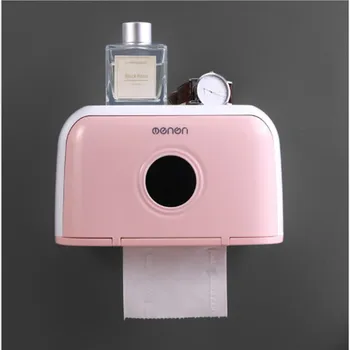 

Toilet Tissue Box High Quality Toilet Toilet Paper Rack Toilet Free Punch Waterproof Girl Cute Pink Pumping Tray For Sale