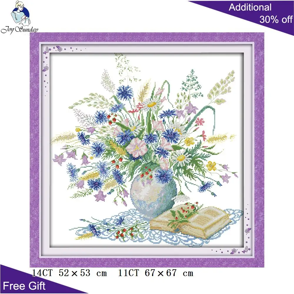 Joy Sunday Daisy домашнее украшение H303 14CT 11CT штампованная и Счетная Маргаритка и книга цветы вышивка DIY наборы для вышивки крестиком
