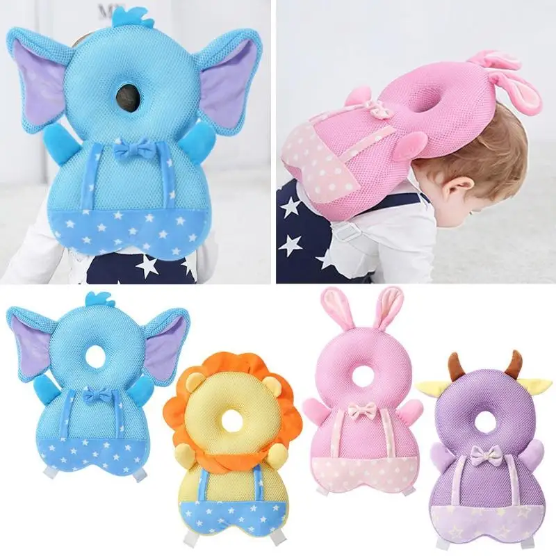 

Soft Breathable Baby Head Support Pillow Cute Cartoon Drop Resistance Soft Crystal Velvet Filled with PP Cotton Cushion