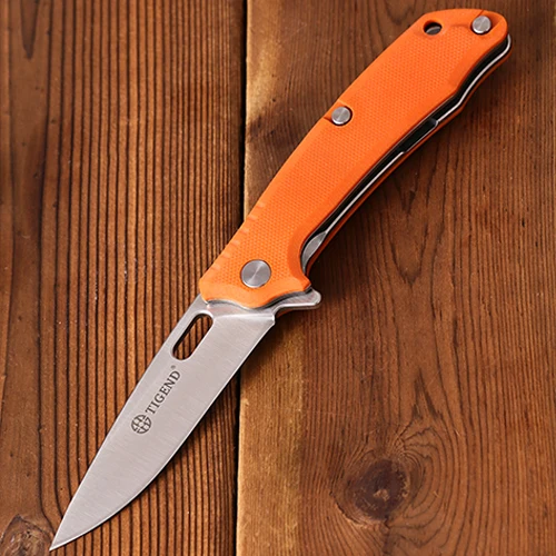 OrangeG10 Карманный подшипник складной нож TIGEND модель 1809 атласная отделка 9Cr14 стальное лезвие G10 Ручка Открытый Отдых Охота тактический EDC - Цвет: OrangeG10