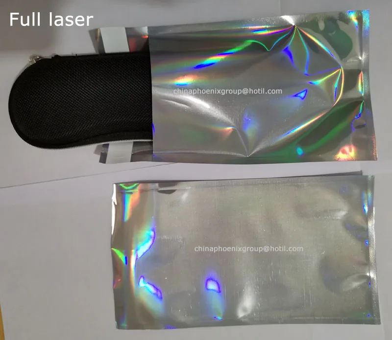 100 шт голограмма алюминиевая фольга клейкий мешочек Курьерская сумка для хранения конверт поли почтовая отправка почтовые пакеты - Цвет: Full laser