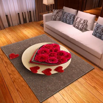 

Romantic Love 3D Printing Carpets for Living Room Bedroom Area Rug Kids Room decorative Large Carpet Child Play Crawl Floor Mats