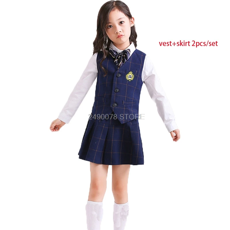 vest pants 2pcs Школьный костюм для девочек и мальчиков на свадьбу, детский деловой жилет, брюки, юбка, комплект одежды для девочек, костюм для выступлений на выпускной, костюм для танцев на фортепиано - Цвет: vest pants 2pcs