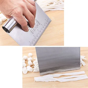 

Stainless Steel Pizza Dough Scraper Cutter Fondant Cake Baking Pastry Spatulas Cutters Tough Kitchen Tool