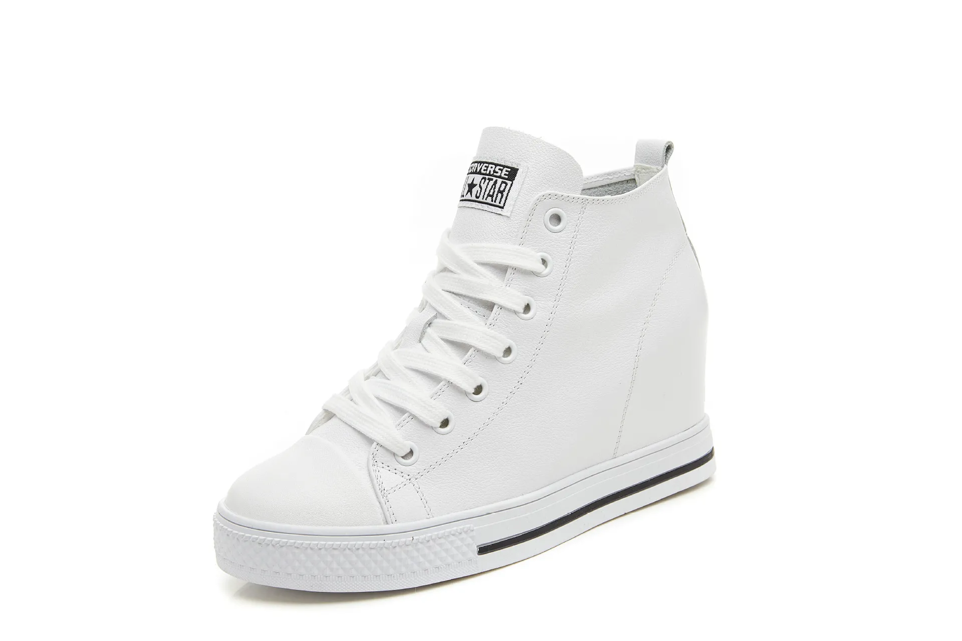 

2019 Spring New Style Genuine Leather Elevator WOMEN'S Shoes Korean-style Sports Casual Versatile Yuan Su Classic Students White