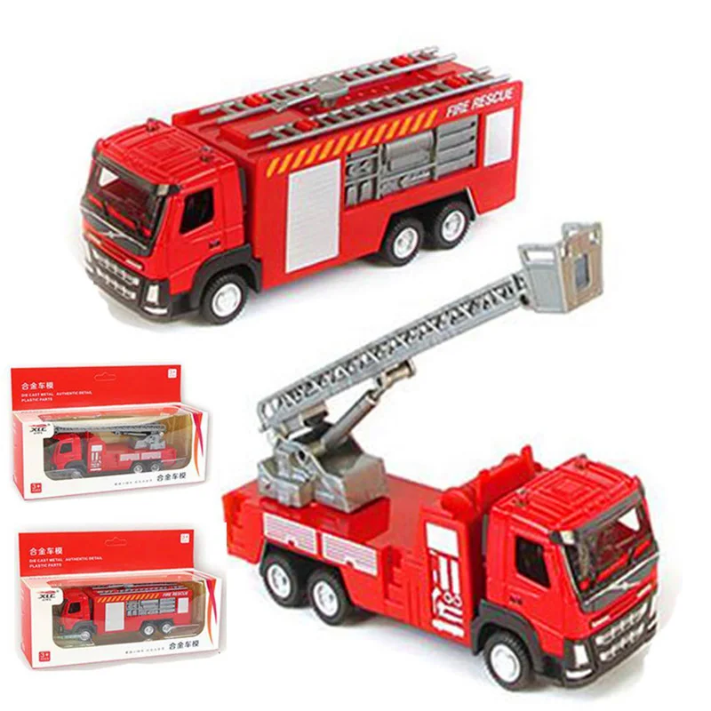 1:50 Alloy Diecast Fire Engine Ladder Truck Construction Vehicle Collection 