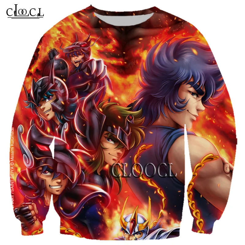 

HX Popular Anime The Knights of The Zodiac Saint Seiya 3D Print Hip Hop Men Women Harajuku Sweatshirt Fashion Couple Tops