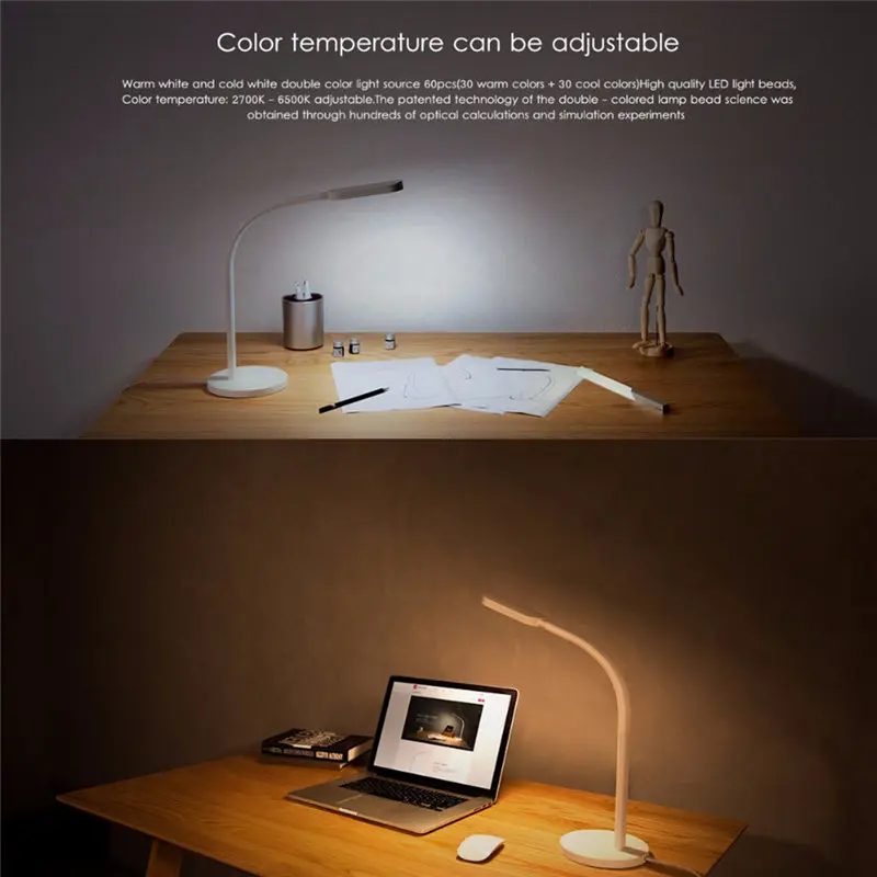 Xiaomi Yeelight Mijia светодиодный настольный светильник, умная Складная сенсорная Регулируемая Настольная лампа для чтения, яркие огни YLTD01YL/YLTD02YL