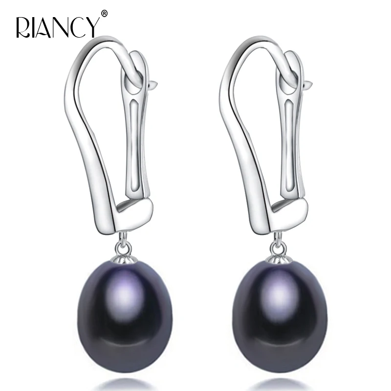 

Fashion black natural pearl earring clip freshwater pearl earring for women wedding pearl jewelry gift