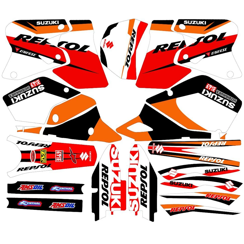 

New Full Graphics Decals Stickers Custom Number Name 3M Bright Stickers Waterproof For Suzuki DRZ400SM