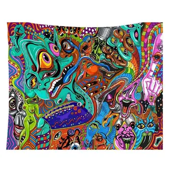 

Psychedelic Abstract Tapestry Bohemian Arabesque Colorful Monsters Art Wall Hanging Tapestries For Living Room Decor