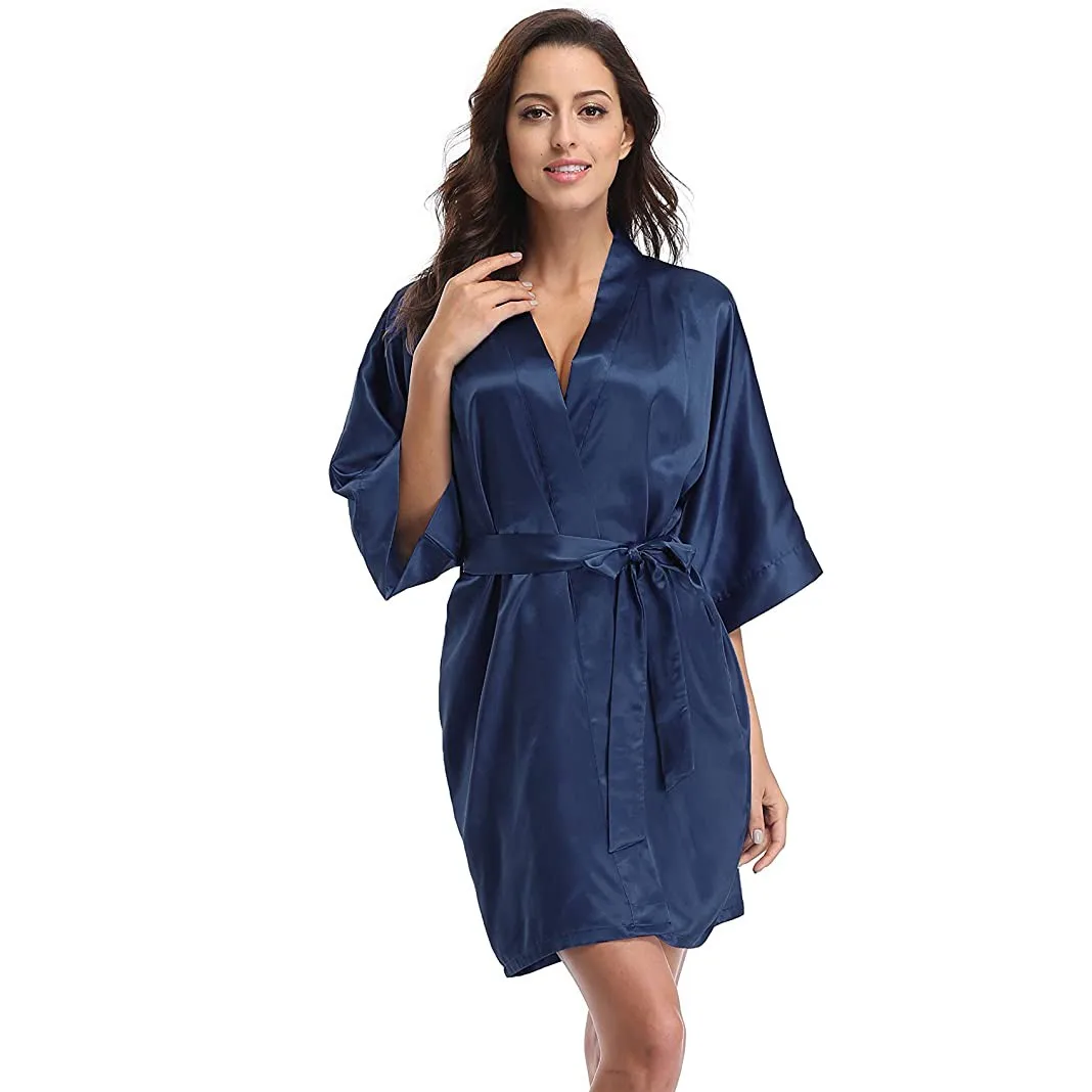 Red Bride Bridesmaid Wedding Robe Women Sleepwear Summer Nightgown Casual Kimono Bathrobe Gown Sexy Short Nightdress Homewear women sleepwear bride robes sleepwear pajamas