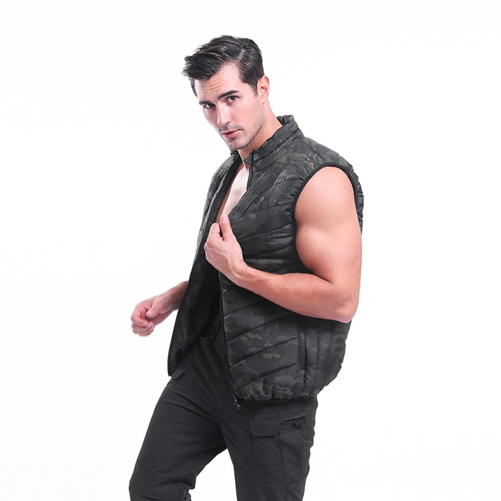 Chalecos para hombre, зимний жилет, мужской, умный, USB, теплый, пуховик, gilet homme erkek yelek kamizelka abrigos