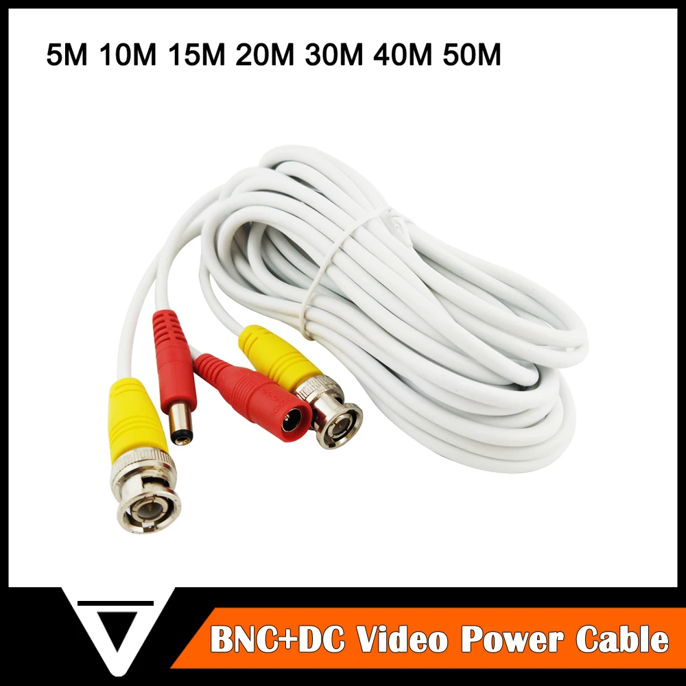 

AHD Camera Cables 5M/10M/15M/20M/30M/40M/50M BNC Cable Output DC Plug Cable for Analog AHD CCTV Camera security system