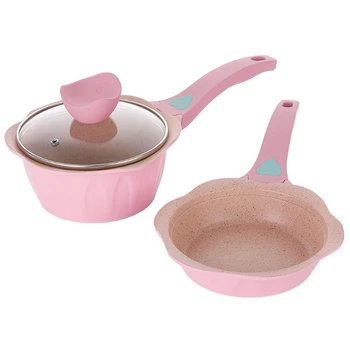

Newest Baby Food Supplement Pot Flat Bottom Non-Stick Frying Pan Stone Small Milk Pot Stock Pot Household Cooking Pan Thick Pot