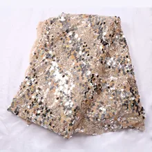 2019 High Quality Latest French Advanced Sequins Lace Fabric Dress African French Net Lace Fabric For Fashion Party Fres YS-9443