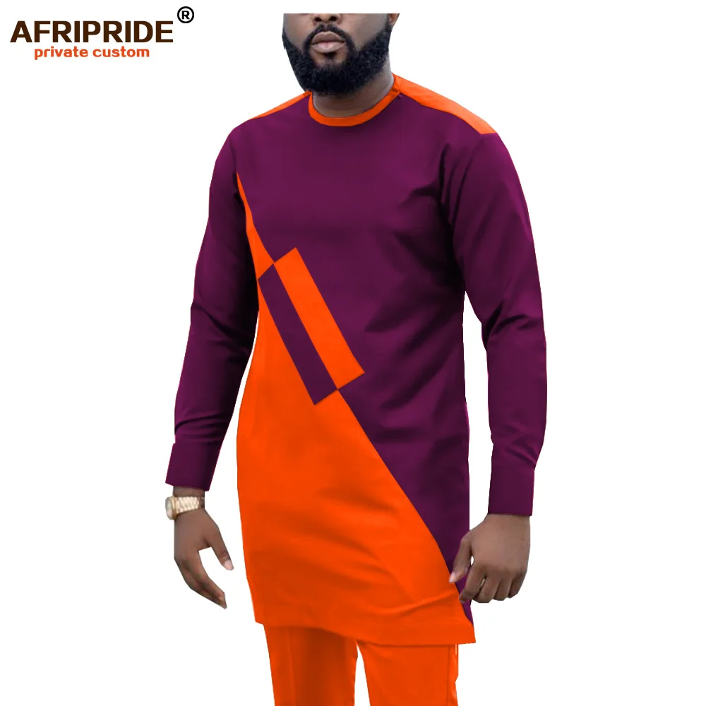 Дашики мужской спортивный костюм 2 шт африканские рубашки и брюки из Анкары костюмы размера плюс верхняя одежда AFRIPRIDE A1916057