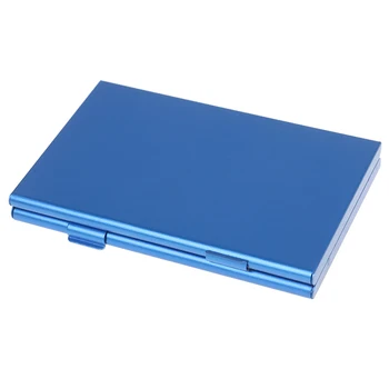 

Blue Aluminium Alloy Micro TF Memory Card Storage Wallet Carrying Case Holder Protective Box