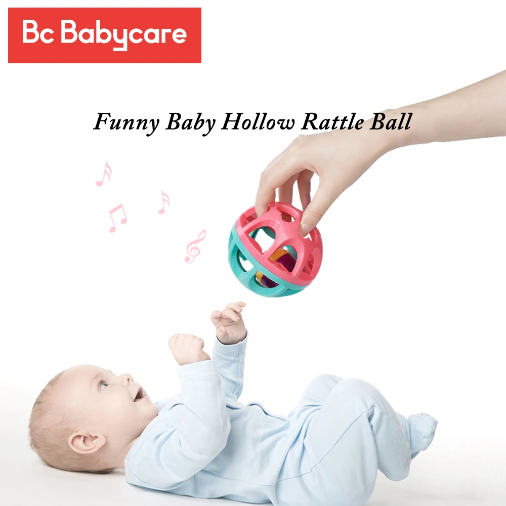 BC Babycare Funny Baby Soft Hollow Rattle Ball Educational Grasping Bell Hollow Rattle Baby Infants Kids Toys Babies Hollow Ball