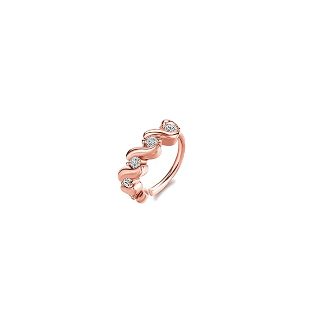 Nose Piercing Hoop Ring Hinged Segment Zircon Septum Piercing Opal Ear Cartilage Tragus Helix Lip Nariz Pircing Cuff Goth Hoop style8-rosegold