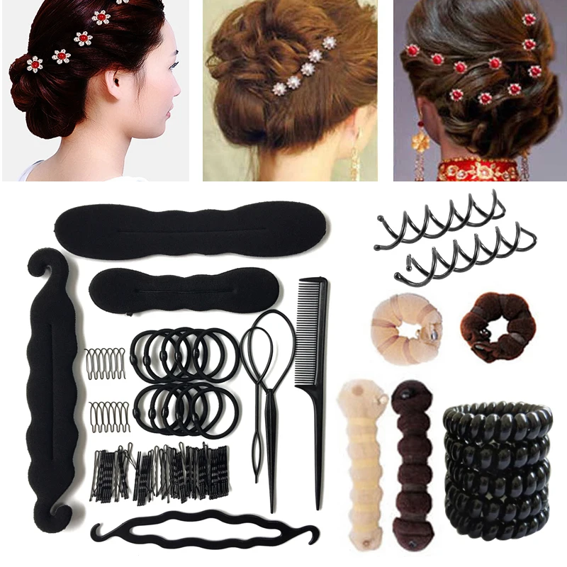 

Hair Accessories Twist Clip Donut Hair Bun Maker Braiding Twist Hair Clip Hairpins Curling DIY Hairdressing Styling Tools