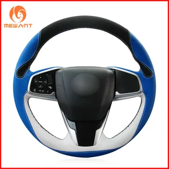 

MEWANT Genuine Leather Black Suede Steering Wheel Cover for Honda Civic Civic 10 2016-2019 CRV CR-V 2017-2019 Clarity 2016 Parts
