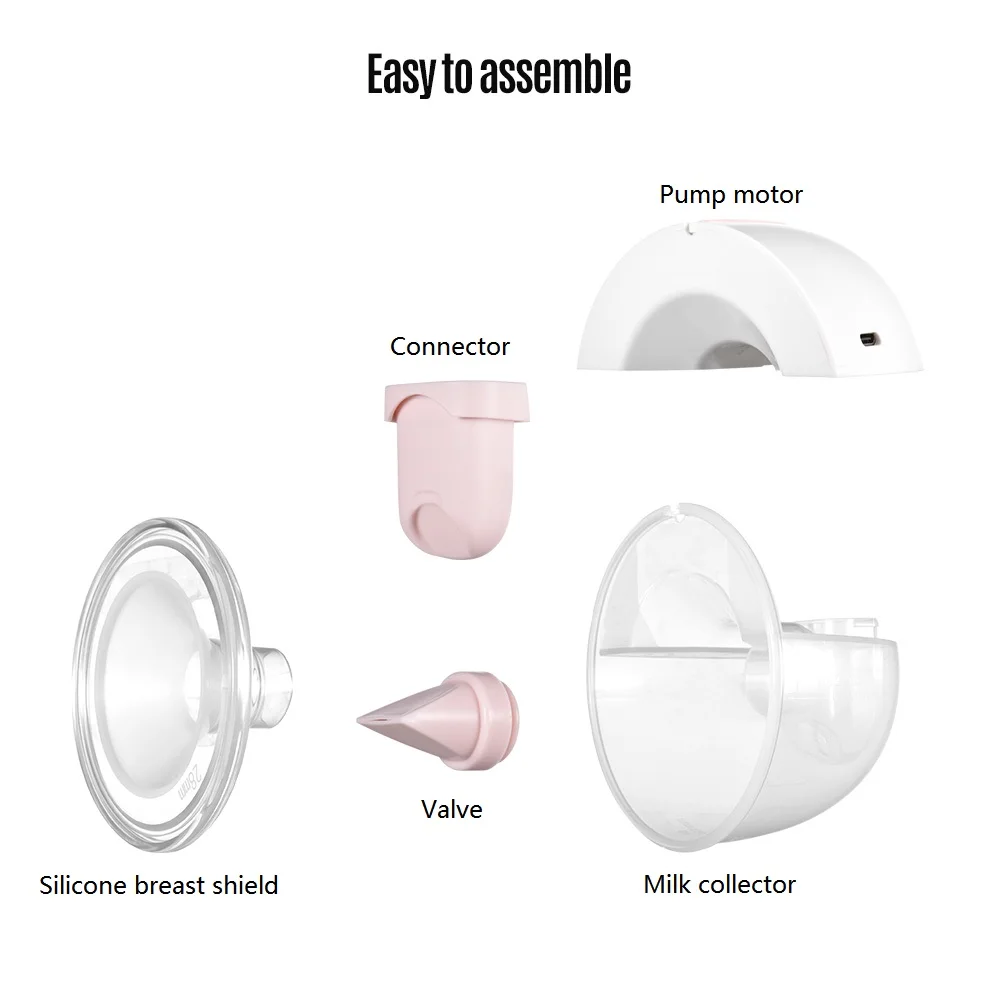 YOUHA Electric Breast Pump YH-7006 USB Wearable Hands Free Silent Invisible Breast Pump 3 Modes 9 Levels 24mm/28mm flanges 5
