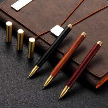 

Vintage Wood Body Ballpoint Pen Ball Pens Business Signature Pen Brass Ball Roller Pen Metal Cap Stationery School Supplies Gift