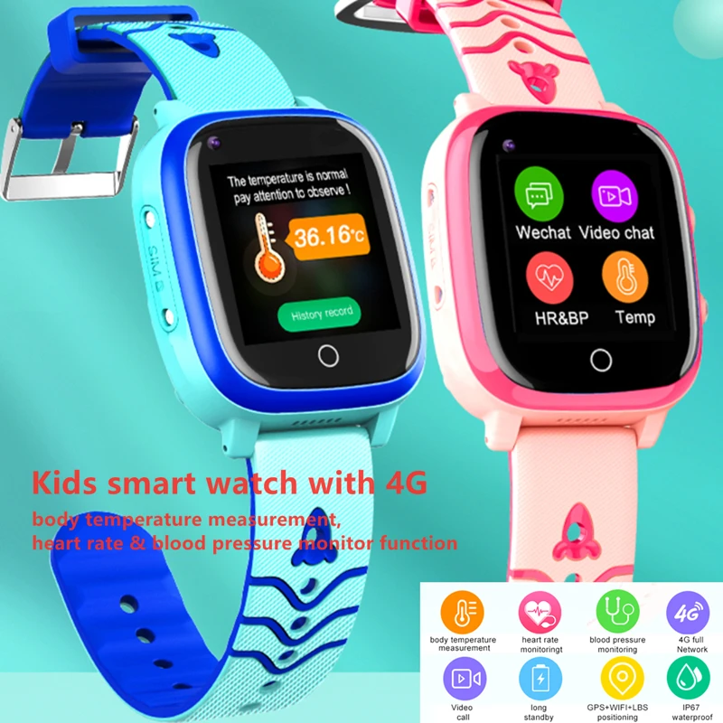 Heart-Rate-Tracker Smart-Watch T5S SOS Video-Call Anti-Lost-Monitor Children GPS 4G