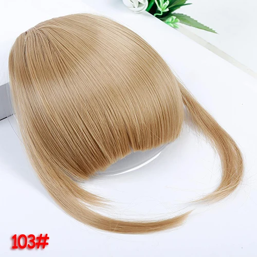 Buqi имитация челок накладные Fringe клип с бахромой челки чёрный; коричневый блонд, способный преодолевать Броды для взрослых Для женщин аксессуары для волос - Цвет: 103