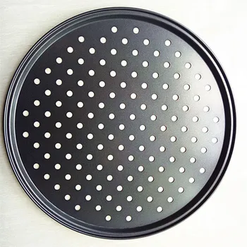 

12 Inch Carbon Steel Non-stick Pizza Stones Pizza Pan Pizza Baking Pan Tray Mesh Tray Plate Dishes Bakeware Baking Tools