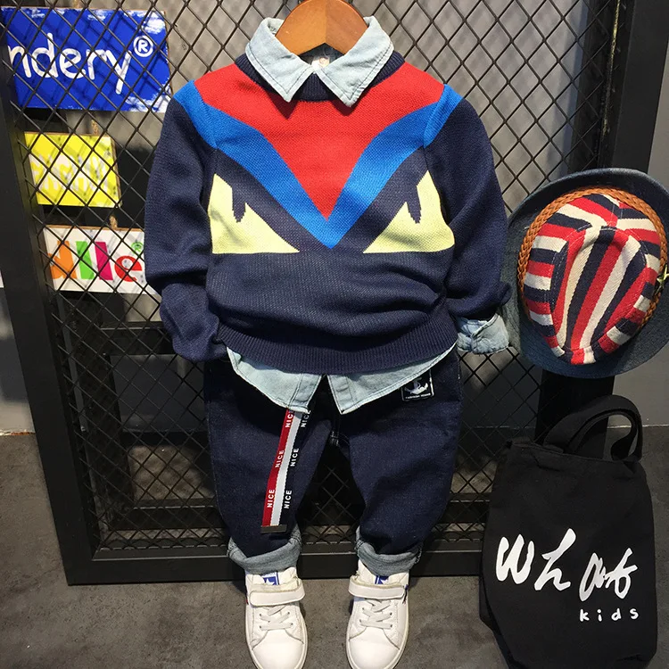 

Wenzhou Childrenswear 2018 Autumn And Winter New Products BOY'S Knitted Sweater-
