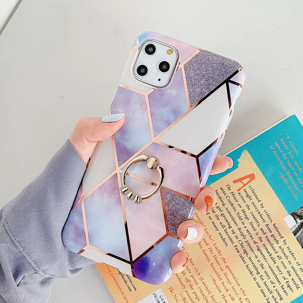 Чехол OTAO с геометрическим мраморным покрытием для iphone 11 2019 Pro max XS XR X 8 7 6 6S Plus чехол