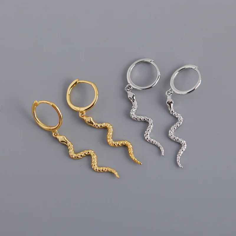 XIYANIKE aro-pendientes de plata de primera ley con forma de serpiente para mujer, aretes, aros, plata esterlina 925, animales, estilo Retro, gran oferta