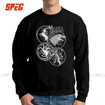 

Game Of Thrones Men Pullover 100% Cotton Hipster Sweatshirt Four House House Stark Targaryen Lannister Clothes Classic Hoodies