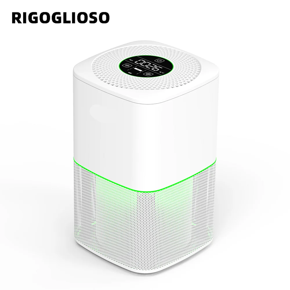 Белый RIGOGLIOSO очиститель воздуха, HEPA очиститель воздуха, 4 регулировки скорости, экологический очиститель воздуха, hepa экран, дисплей, воздушный фильтр, высокое качество - Цвет: Белый