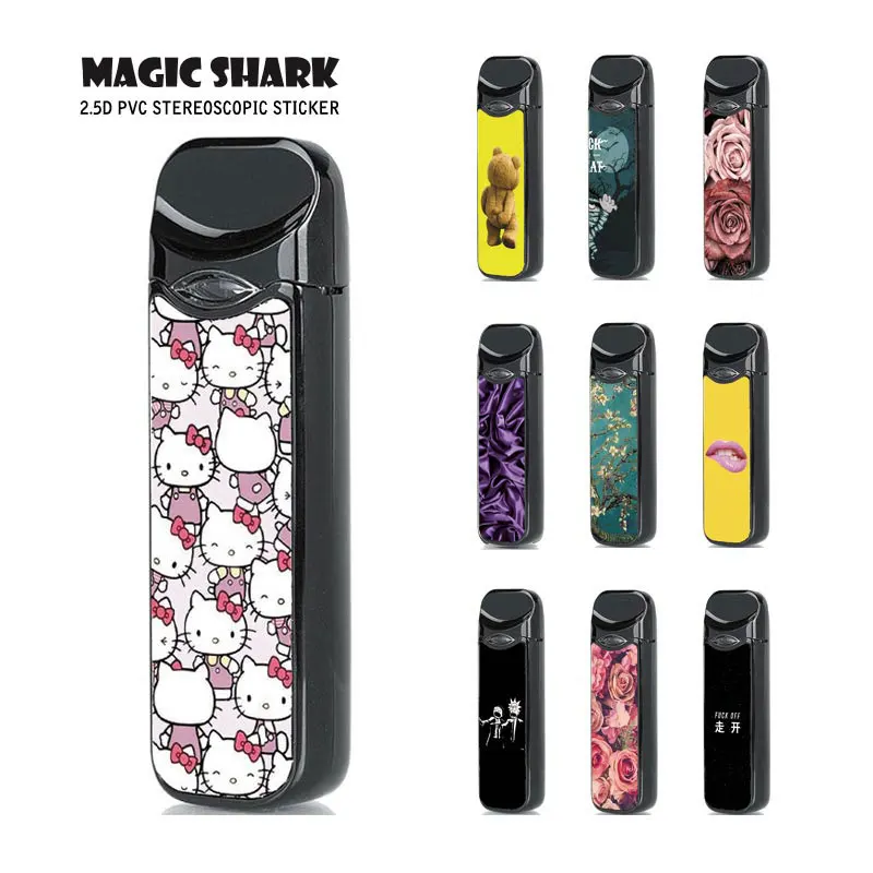 

Magic Shark New Lip Cat Kitty Flower Rick and Morty Cute Bear Cover Sticker Wrap Skin for Smok Nord