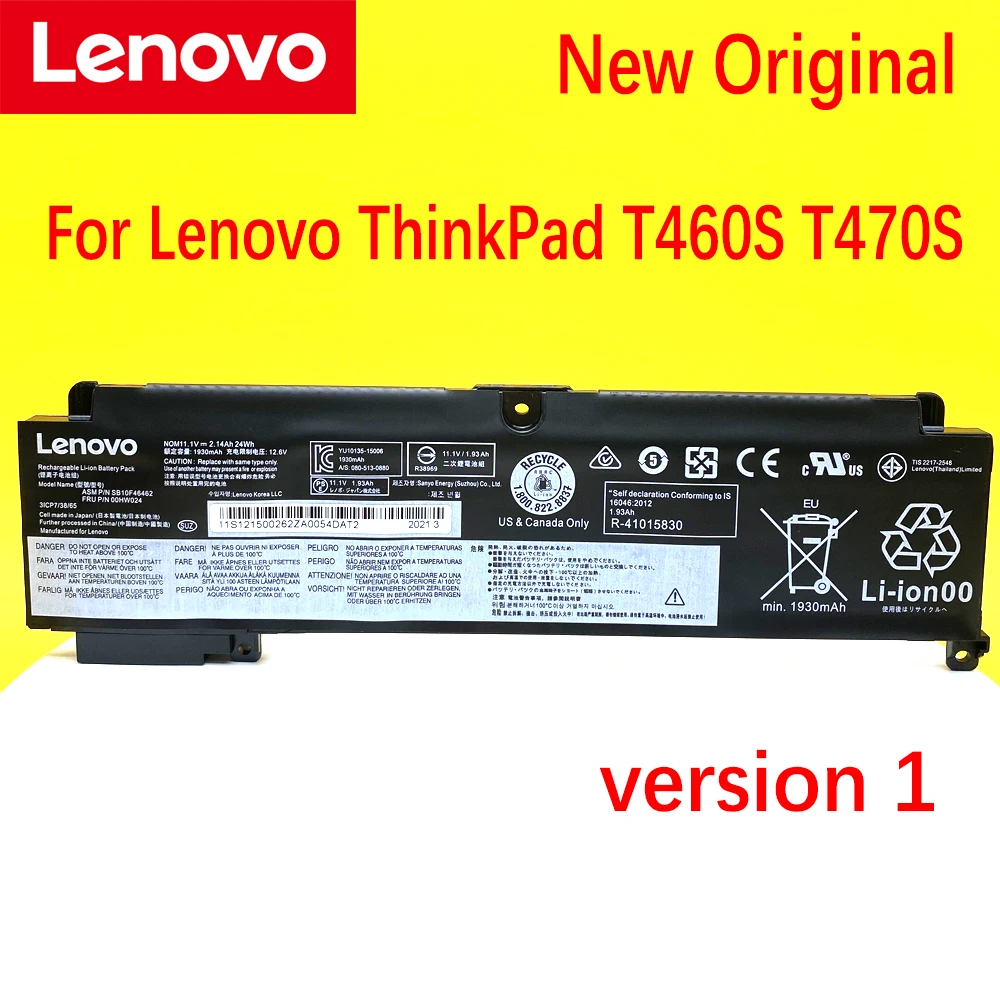 Batteria Originale Per Lenovo Thinkpad T460S T470S 01 Av405 01 Av407 00 Hw022 00 Hw023 00 Hw024 00 Hw025 00 Hw038 11.4V 24Wh