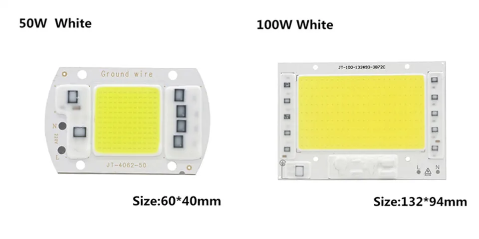 Высокая мощность, 200 Вт, 100 Вт, 50 Вт, 30 Вт, COB светодиодный светильник, 220 В, светодиодный COB лампочка, сварочный диод для прожектора, умный IC, нет необходимости в драйвере