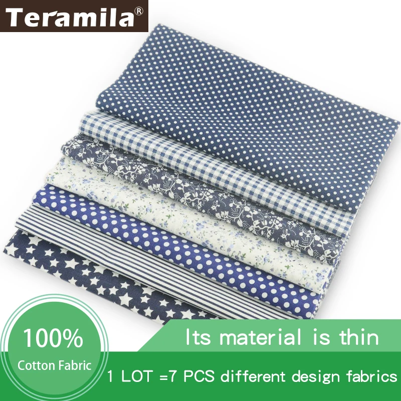 7 Pieces Simple and Plain Color Series Soft 100% Cotton Fabric Fat Quarters Kinds Design Quilting Cloth Scrapbooking Sets Sewing|cloth