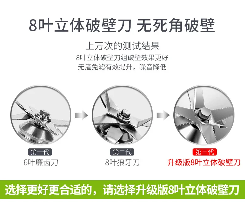 Ribbon 732G-Cytoderm Breaking Machine Heating Household Fully Automatic Soybean Milk Food Mixer Multi-functional Cooking Food Su