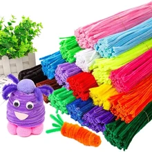 Bâtons de Chenille en peluche colorés pour enfants, 100 pièces, bricolage créatif, tiges de Chenille, nettoyeur de tuyaux, jouets éducatifs, artisanat