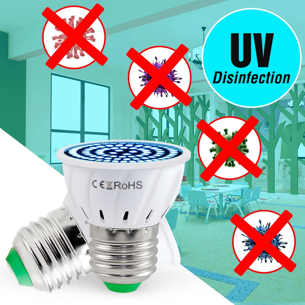 

E27 Led Germicidal Light UVC Sterilizer Light Bulb LED E14 Desinfection Lamp LED GU10 Ultraviolet LED MR16 Disinfect For Home