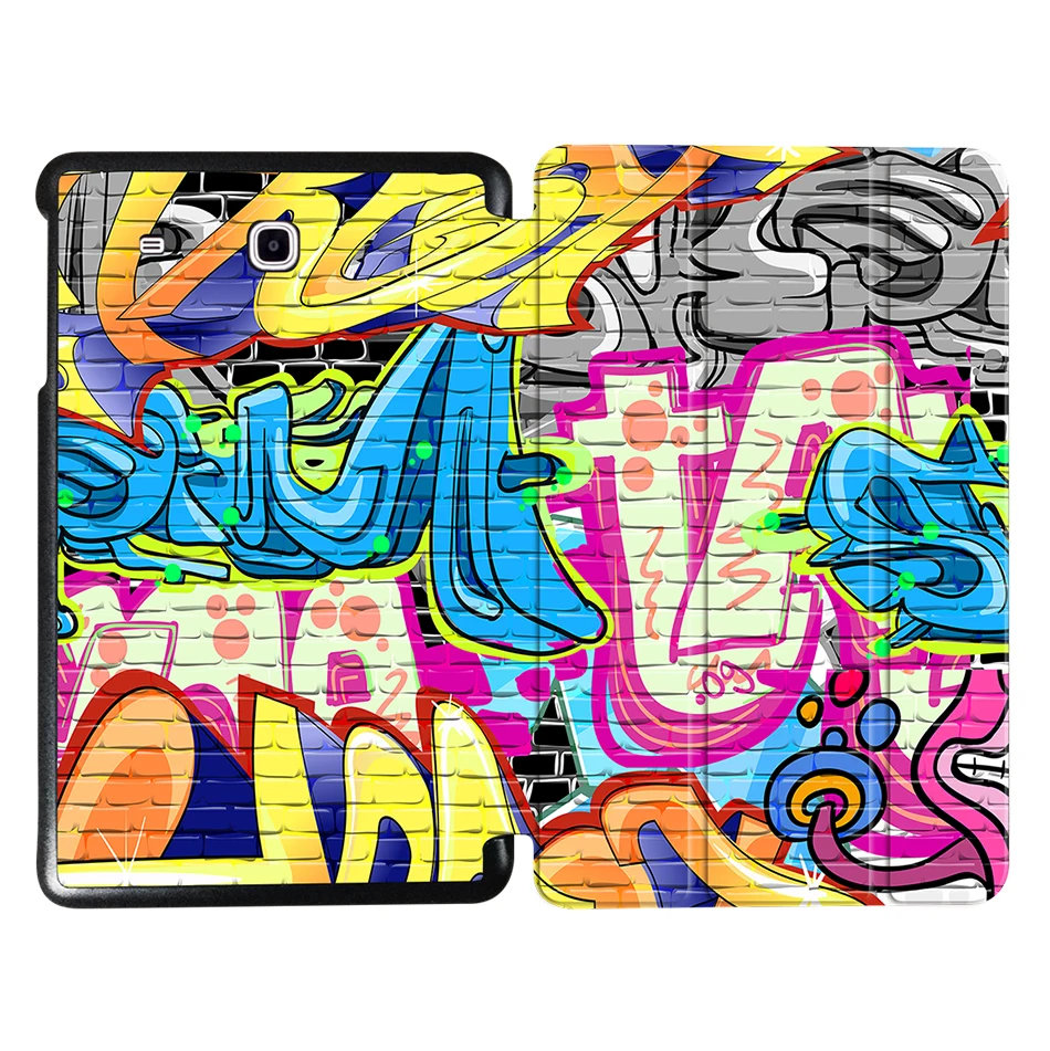 SS09 MTT из искусственной кожи чехол для samsung Galaxy Tab E 9,6 дюймов трехкратный Магнитный флип-чехол с подставкой чехол для планшета с принтом защитный чехол - Цвет: SS09
