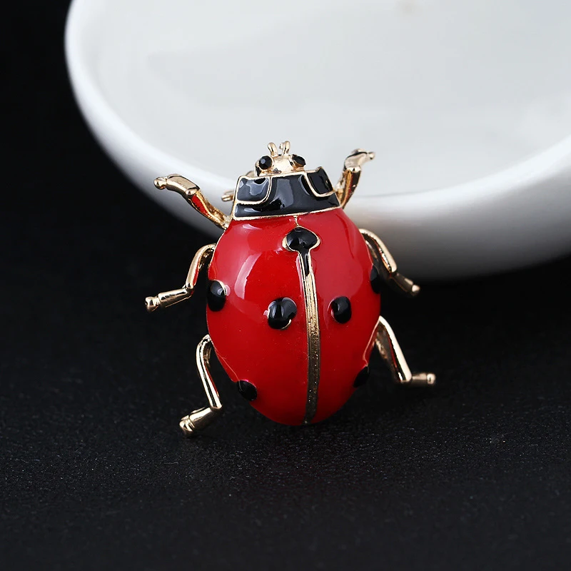 1pcs Small Red Insect Brooches Handmade Oil Brooch Fashion Animal Rhinestone Scarf Corsage Accessories Pin | Украшения и