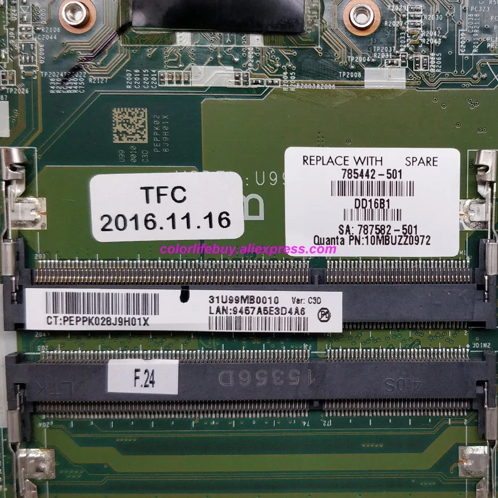 Подлинный ноутбук 785442 501 DA0U99MB6C0 REV:C UMA w A8 6410 для HP 15 F014WM F100DX F Series|Материнские платы